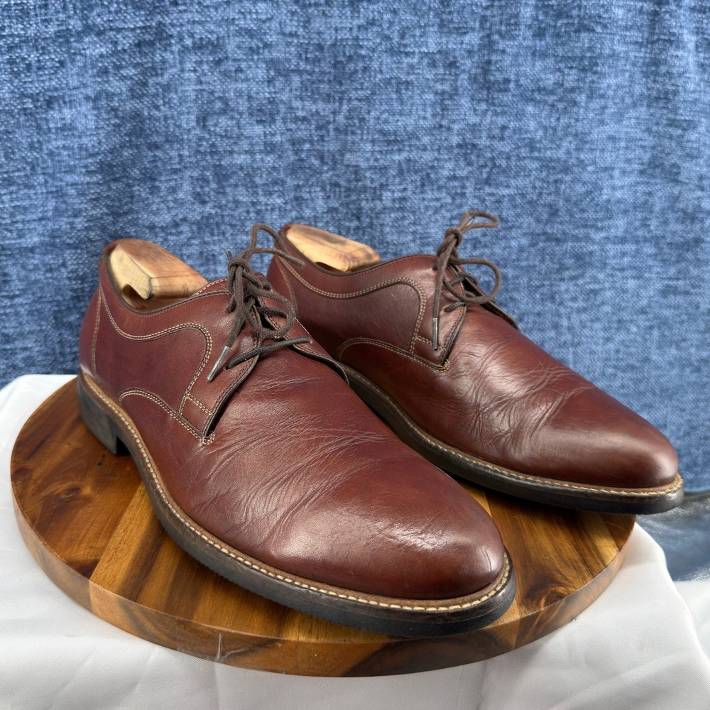 Johnston & Murphy Derby Mens 11.5 M Brown Leather Plain Toe 20-4870